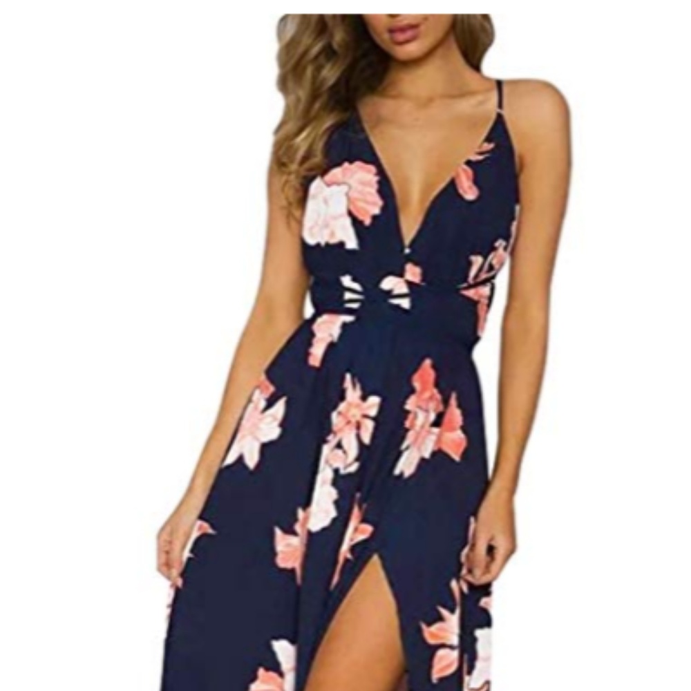 Navy & Hibiscus Sundress